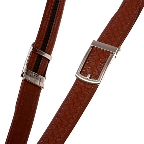 Men's 1 3/8" (35 mm) Automatic Buckle Slide Ratchet Perfect Fit Dress Belt2