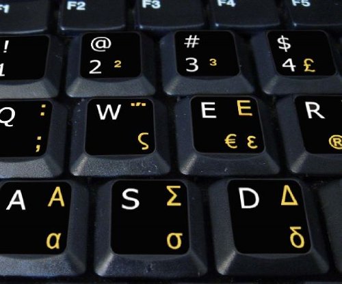 Calcomanías para teclado con letras griegas e inglesas miniatura 4
