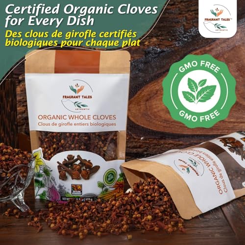 image for Fragrant Tales Premium Organic Whole Cloves 5.3 oz (150 grams), Grade 