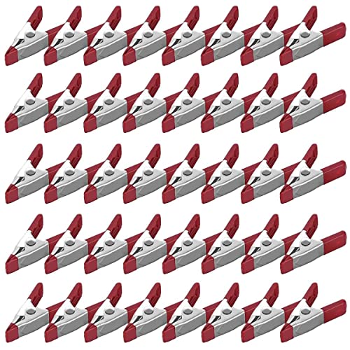 40 Pcs. 2" Inch Spring Metal Clamps Wholesale Bulk - Red #TOP7