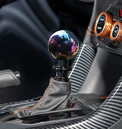 Icbeamer Neo Chrome Aluminum Ball Style Shift Knob, Fit Automatic And 4, 5 And 6 Speed Manual Transmission Vehicles, Interior Car Gear Lever Stick Shift Handle Automotive Replacement Parts, 1 Piece #TOP5