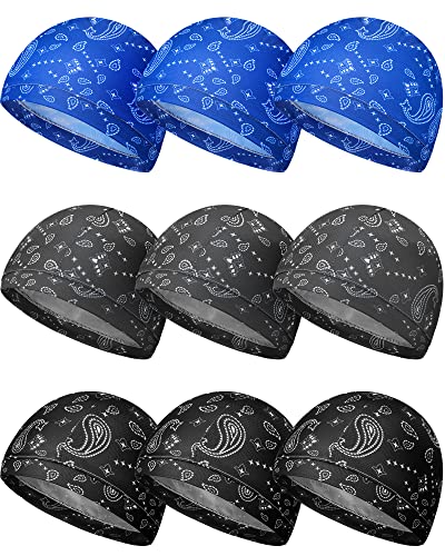 Image of 9 Pcs Cooling Skull Cap Camo Liner Sweat Wicking Lightweight Cycling Cap Running Hat for Men Women