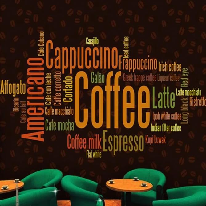 Papier peint 3D photo murale café anglais continental 3D - 2