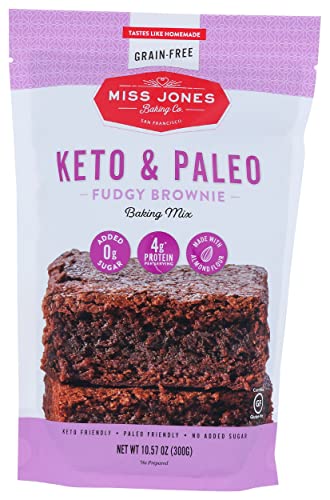 Miss Jones Baking Co Keto and Paleo Fudgy Brownie Baking Mix, Glu...