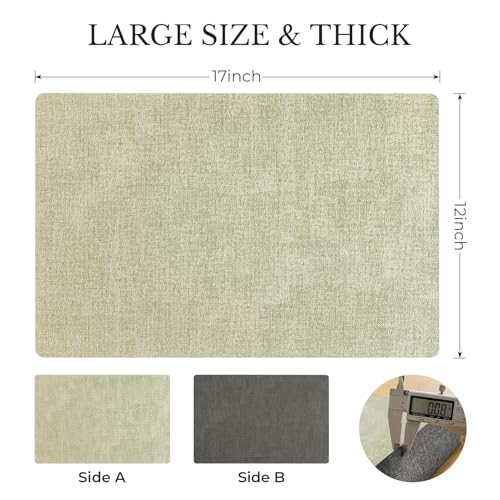 Napperons en vinyle aspect cuir synthétique haut de gamme gris