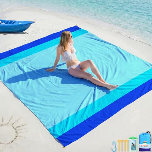 Beach Blanket Waterproof Sandproof Large 78''X81''/10'X9' Beach Towel Mat