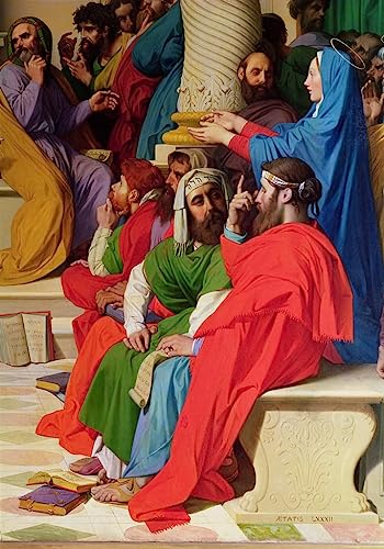 Cuadro Jean Auguste Ingres Jesús entre los doctores lienzo texturizado 60x90cm