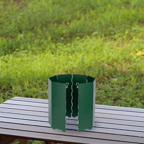 Milageto Barreira de Vento para Fogão Portátil em Atividades ao Ar Livre, Verde