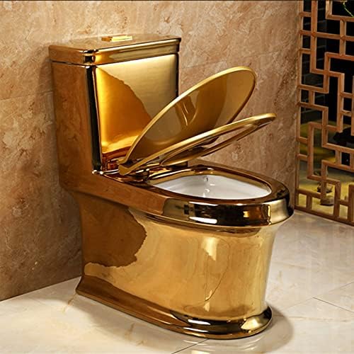 ゴールドトイレ、快適なシート付きトイレボウル、バスルーム用トイレ、トイレ、快適な高さの細長いトイレ、デュアルフラッシュトイレ 27.