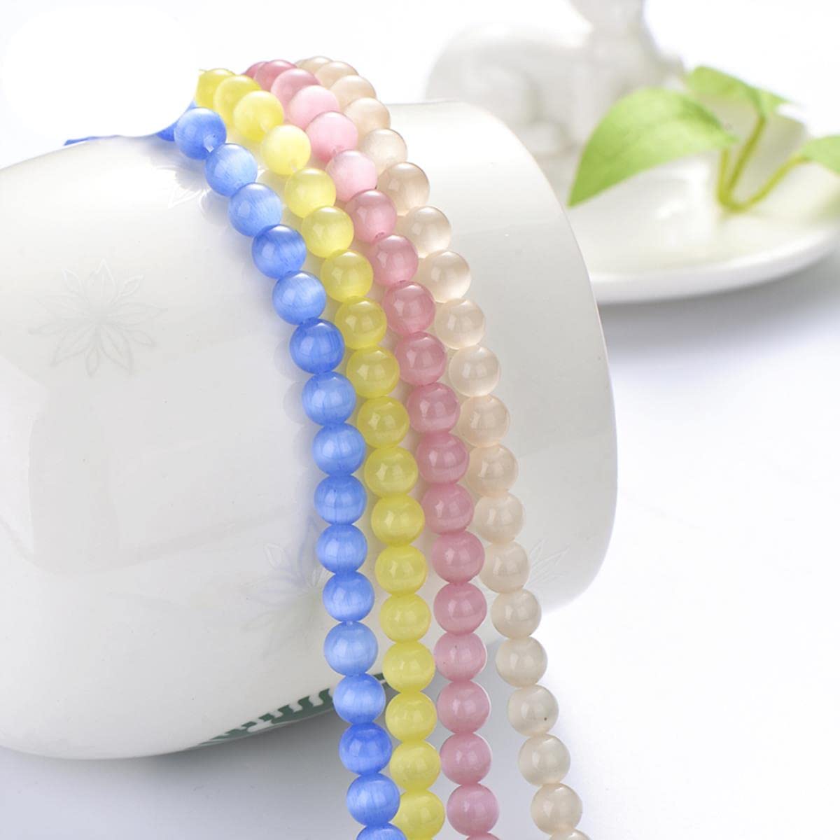 100 Bunte Katzenaugen-Perlen 10mm - Für Schmuck & Bastelprojekte