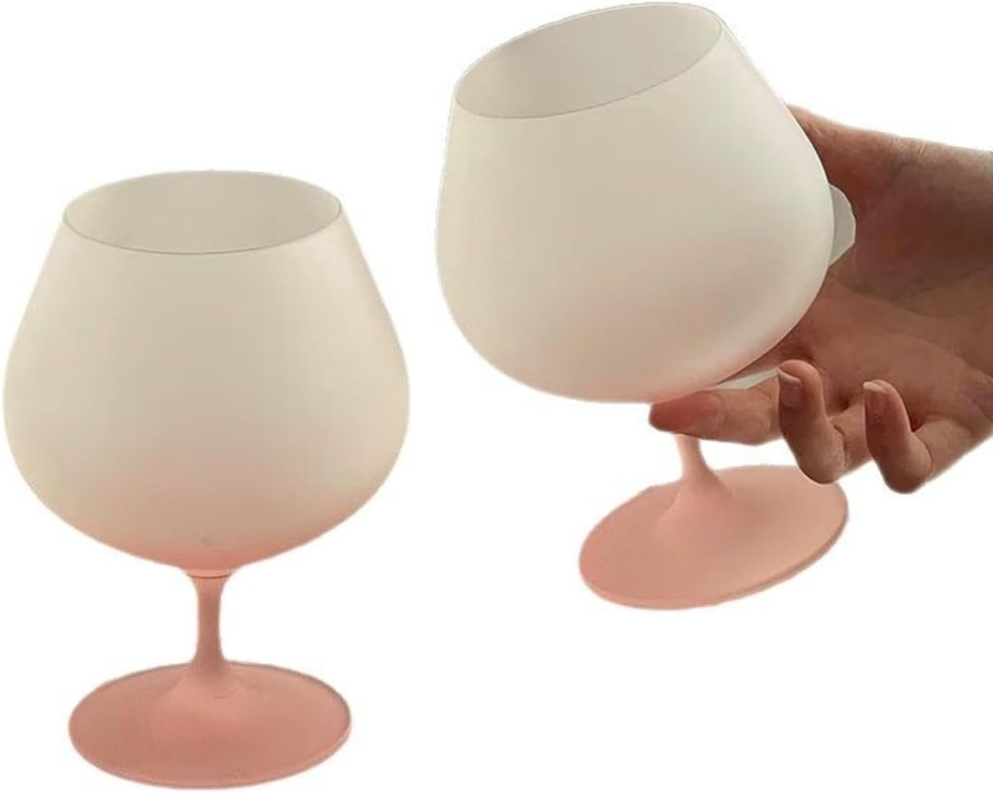 High aesthetic gradient powder frosted glass cup, high footed glass, home red wine glass, champagne glass