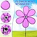 M METERXITY 1-Pack Flower Wind Spinners, 27.2 Inch Cloth Lawn Pinwheels Outdoor Windmills for Party Decorations/Yard/Garden, Flower Pinwheels Toys [Purple]