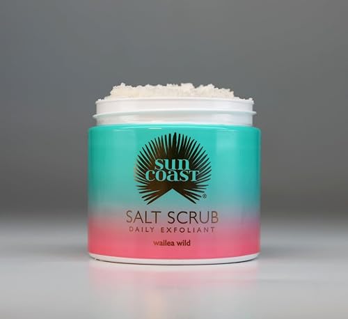 Miniatura 5 de SUN COAST Exfoliante de sal - Exfoliante no graso, revitaliza la piel seca, deja la piel suave, tersa y radiante, exfoliante de sal marina del