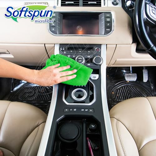 SOFTSPUN Microfiber Cloth 5pcs 40x40cms 340 GSM Multi-Color! Thick Lint & Streak-Free Multipurpose Cloths Automotive Microfibre Towels for Car Bike Cleaning Polishing Washing & Detailing. (Image - 5)