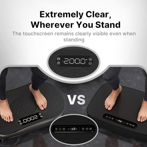 Image of MERACH Vibration Plate Exercise Machine, Vibrating Platform for Lymphatic Drainage Weight Loss Muscle Activation, Full Body Home Exercise Equipment with LED Touch Screen Bluetooth Pull Cord