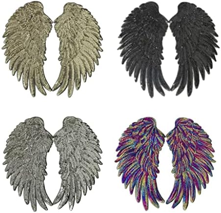 1 Pair Patches Angel for Clothing Decoration, Gold - 5