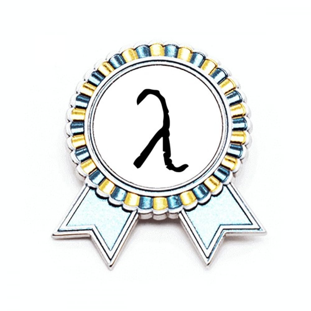 Broche lambda en métal noir taille M avec alphabet grec