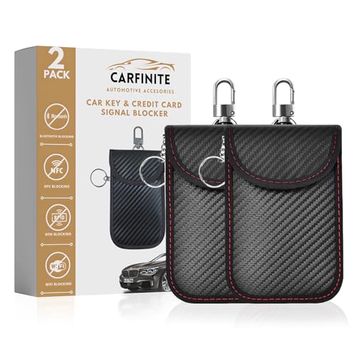 Faraday - Paquete de 2 bolsas para llaves de coche, bloqueo RFID avanzado, antirrobo, bolsa de protección para llavero con clip de metal y cierre de velcro resistente, bolsa de protección para llaves