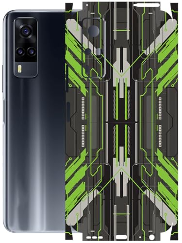 Image of AtOdds - Full Body Back Screen Guard Protector Film - Lamination Wrap Skin Sticker Compatible with VIVO Y31 | Scratchproof Matte Finish (Cyber Green)