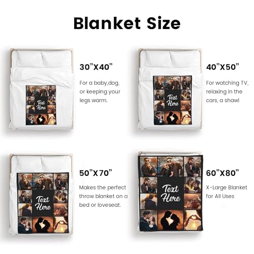 inkArts Custom Blanket Throws with Photos Text Personalized with Picture Customizable, Customize for Mom, Dad, Couple, Girlfriend, Boyfriend, Husband & Wife - Image 5