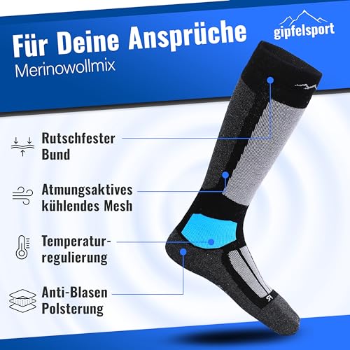 Gipfelsport Skisocken für Kinder, Herren und Damen, dicke Wintersocken