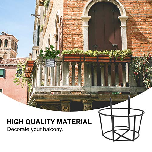 Ounona Metal Hanging Flower Pot Holder Iron Hanging Planter Pot Support Stand With Detachable Hook Garden Home Ornaments (16Cm X 16Cm X 15Cm Black) #TOP5