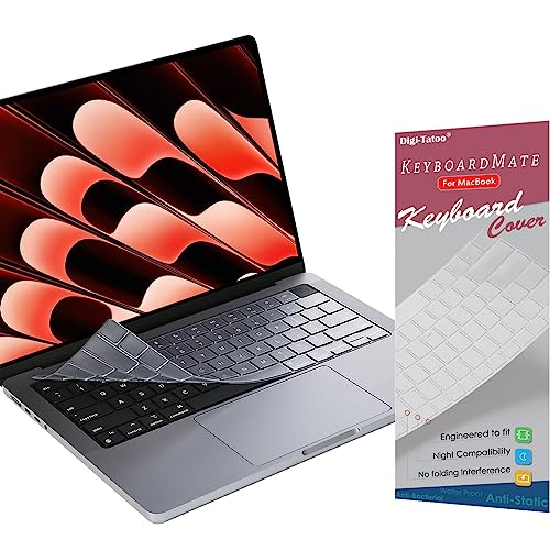Digi-Tatoo US English Layout Keyboard Cover Protector for Macbook Neo &MacBook Pro 14/16 Air 13/15 2026~2021(A3434 A3240 A3241 A3112 A3401 A3185 A3403 A3186 A3113 A3114 A2992 A2918 A2991 A2780),TPU