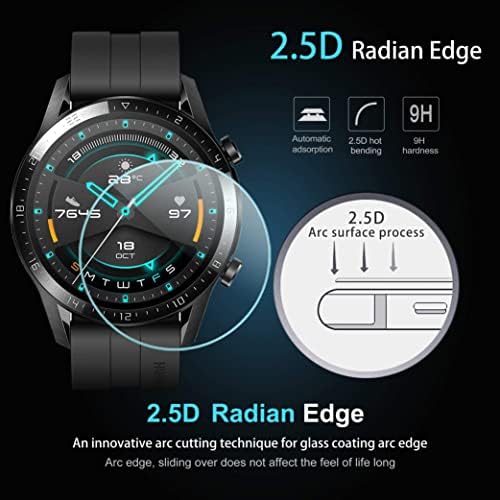 Diruite 4 Sztuki Ochraniacz Ekranu do Huawei Watch GT 2 (46mm Version),HD Szkło Hartowane Folia Ochronna do Huawei Watch GT 2 (46mm Version) Smartwatchy[Anti-scratch,Bez Bąbelków]