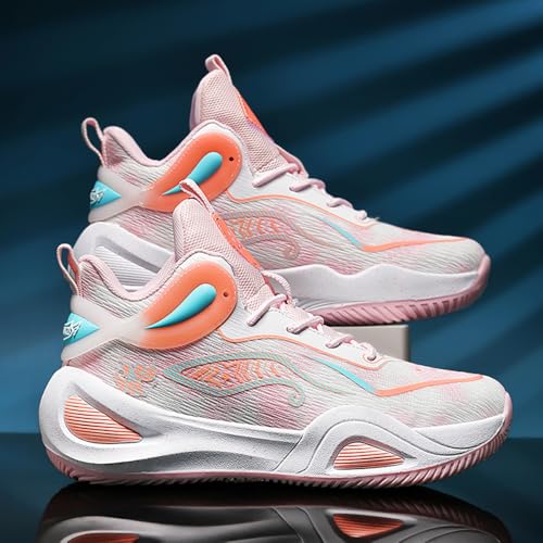 Image of Womens Mens Basketball Shoes High Top Fashion Volleyball Sneakers Breathable Lace Up Non Slip Sport Outdoor Shoe for Unisex