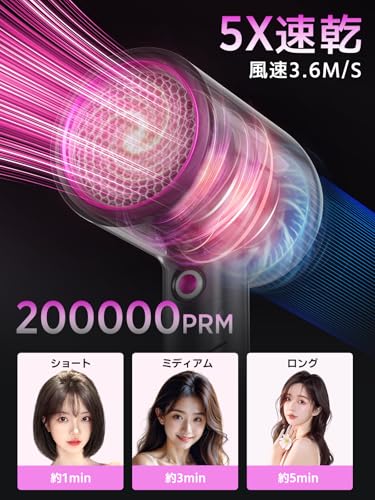 ドライヤー 大風量 速乾 折り畳み式【業界革新! 超小型・超軽量】1500W 高濃度マイナスイオン 静電気除去 57℃恒温 過熱防止機能 ヘアドライヤー 3段階調整可能 温冷風切替 ドライヤーノズル&壁掛けホルダー付き 携帯便利 家庭用 美容師 サロン用 出張・旅行用 PSE認証済み [3]