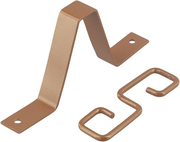 Adattatore per grondaia con gancio a forma di V, regolabile, resistente alla ruggine, per pluviali di dimensioni standard (colore rame) - 3