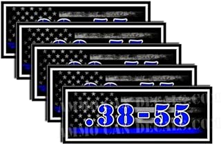 Speed Demon Hot Rod Shop LLC .38-55 Blue Line American Flag Ammo Can Labels Ammunition Decals Army Firearm Labels 5 Pack Vinyl 3