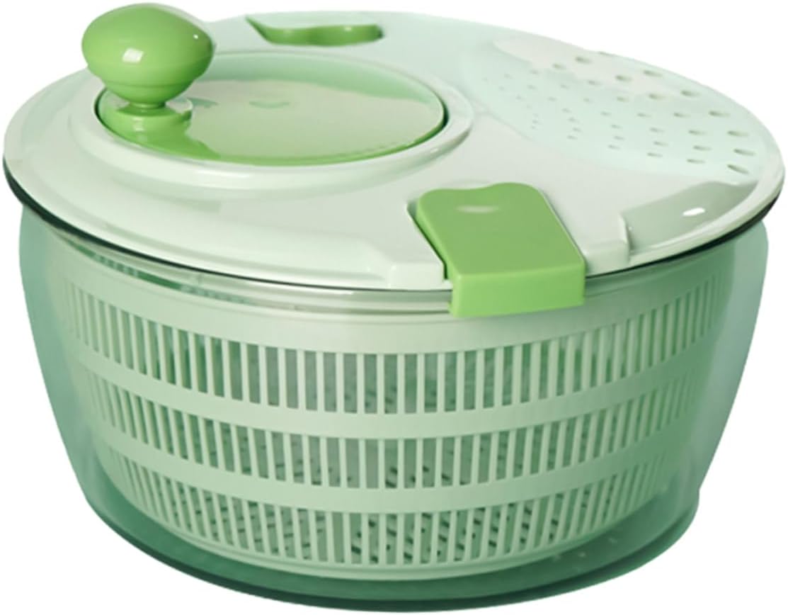 STOBAZA Manual Salad Spinner Dryer Brake Kitchen Vegetable Washer and Strainer Plastic Compact Design for Easy Storage for Home Cooking and Meal Prep