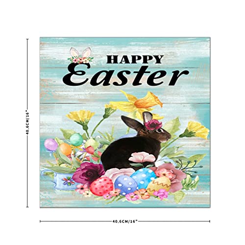 Plaque bois Happy Easter pour décorer un mur vide - 3