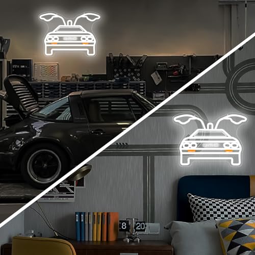Image of Back To Future Neon Sign Future Car Neon Signs for Wall Decor Dimmable Led Signs for Bedroom Wall Light Up Sign for Bar Office Neon Gifts for Movie Fans