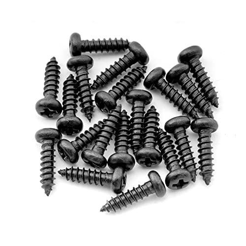 Musiclily Ultra 2,5x10mm Vis à Tête Cylindrique Bombée en Acier Inoxydable pour mécaniques de Guitare Electrique Classique Acoustique et Basse, Noir (lot...