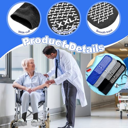 Foaincore 12 Pairs Non Slip Hospital Socks with Grips for Men Women Single Tread Slipper Socks for Seniors Patients3