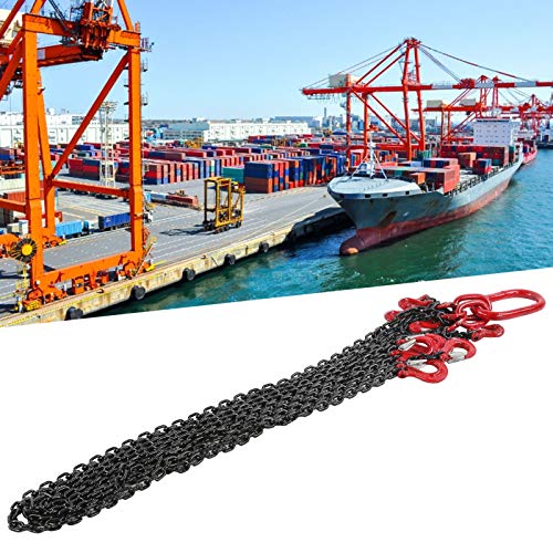 GOTOTOP Catena di sollevamento imbracatura 2 metri 1 tonnellate 6 mm regolabile per miniere porti edifici di lavoro catena di sollevamento per gru