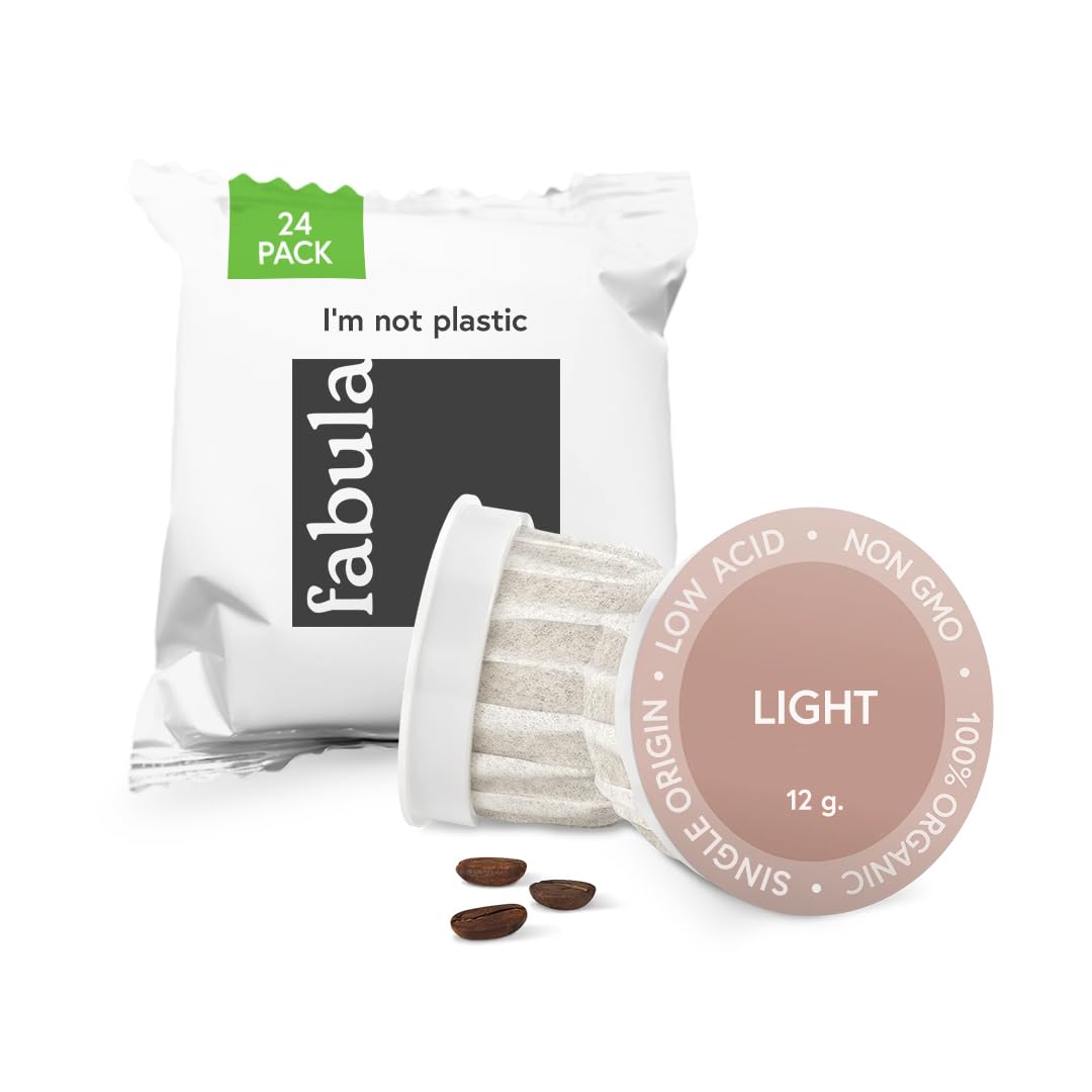 Fabula Coffee Pods Light Roast - Low Acid - Single Origin - Mold Free - Non-GMO - Fair Trade - Kcup Compatible with Keurig & Keurig 2 Machines - 24 Count
