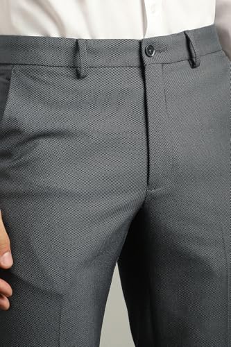 Image of Van Heusen Men's Mid Rise Slim Fit Premium Formal Trousers | Superior Comfort | Auto-Flex Waist Band | Soft Touch
