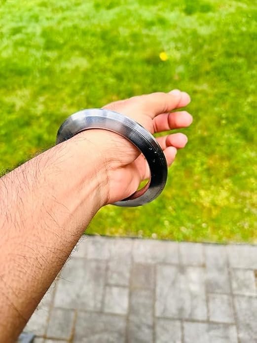 Image of Chakri Style Kada Sarb Loh Punjabi Sikh Kara For Men Wrist Accessory Punjab Kara Sarbloh Pure Iron Kadha For Men Sikhism Accessory 200 Gram