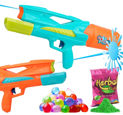 Image of Zest 4 Toyz Holi Pichkari Water Gun for Kids High Pressure Pump Action Water Gun Holi Combo 1 Pkt Holi Color and 100 Balloons for Holi Summer Celebration for Boys and Girls- Assorted