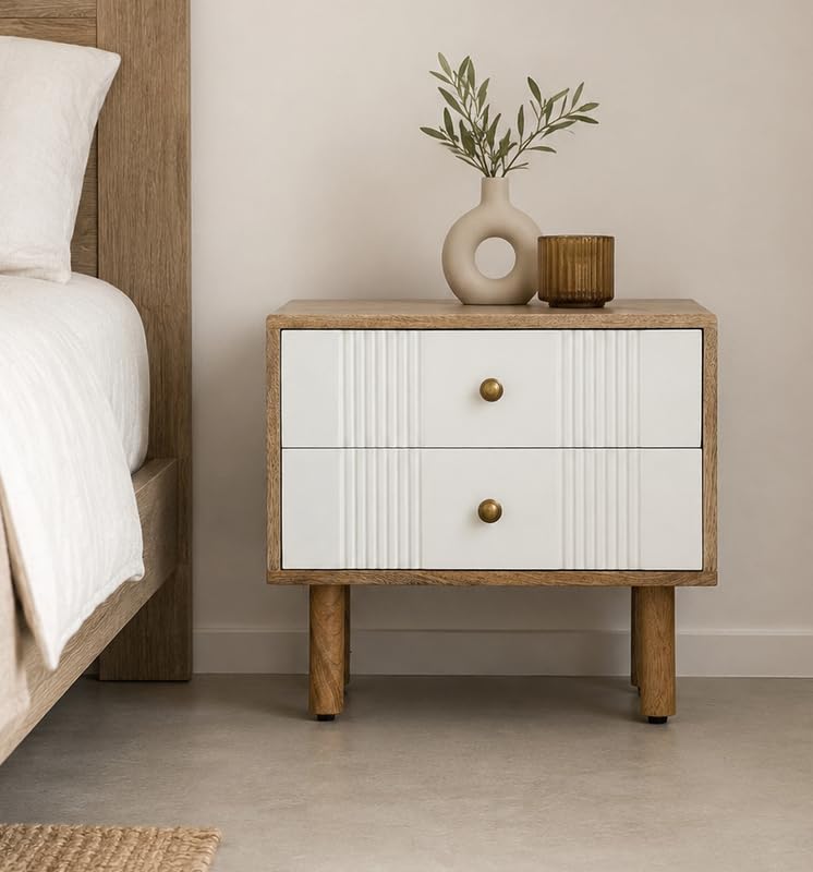 Bedside Table for Bedroom | Wooden Side Table for Living Room | End Table Nightstand | Sofa Side Table | Storage Table for Bedroom Furniture (Oak Finish)-picture-37
