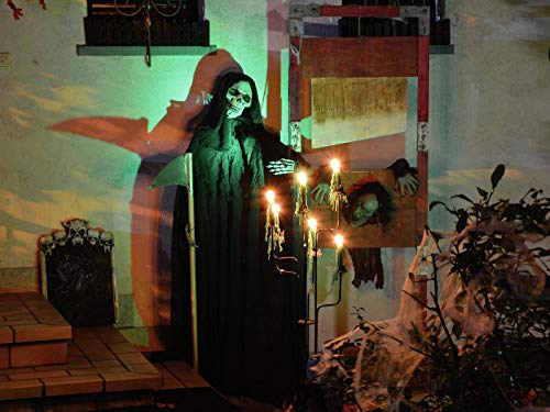 Europalms Halloween Figur Skelett formbar | Stehendes Skelett im schwarzen Umhang | Individuell zu biegen