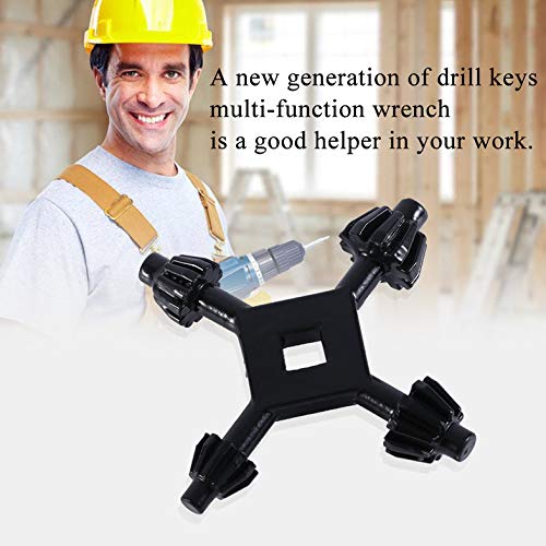 4 em 1 Chave de mandril de perfuração universal Chave de quatro cabeças Ferramenta de força Útil Mul