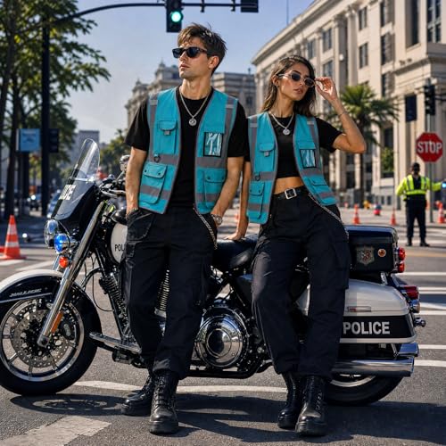 Image of XIAKE Reflective Safety Vest for Men & Women High Visibility Class 2 Vest with Pockets Meets ANSI Standards