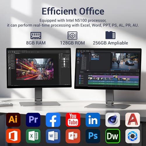 Image of HIGOLEPC All-in-One 15.6 inch Desktop Computers, FHD 180Adjustable Industrial Touchscreen Win 11 Pro N5095 Tablet Panel PC 8GB RAM /128GB ROM, HDMI 2.0 WiFi 5 Bluetooth 5.0 for Office /Automation /Kiosk