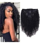 Curly Clip In Extension Human Hair 3C 4A Kinky Curly Clip Ins Full Head for Black Women Brazilian...