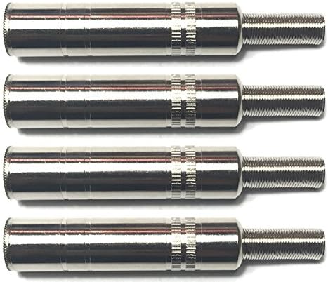 CESS 6.35mm TS Mono Female Cable Jack Connector, 4 Pack