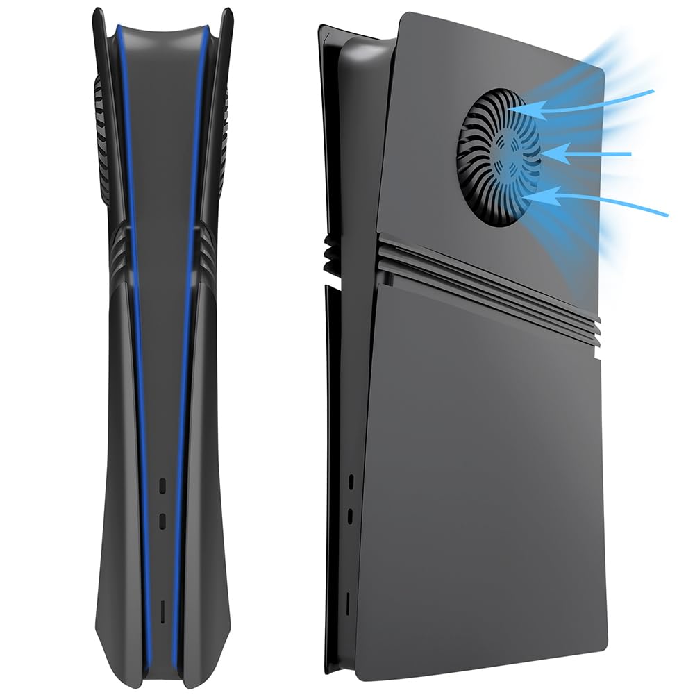 Fiorky Sostituzione Faceplate ABS custodia rigida Case di facciata anti-scratch Copertura Dst Aidpo-Protective Shock Affrollo di shock con sfiato raffreddamento for PS5 Pro PlyStation 5 Pro
